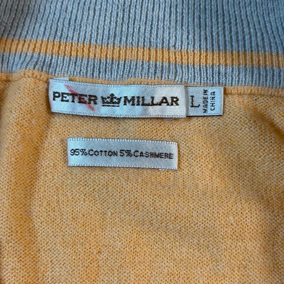 Peter Millar Cotton Cashmere 1/4 Zip Sweater Boot Ranch TX Golf Club Logo Men Lg - Picture 3 of 5